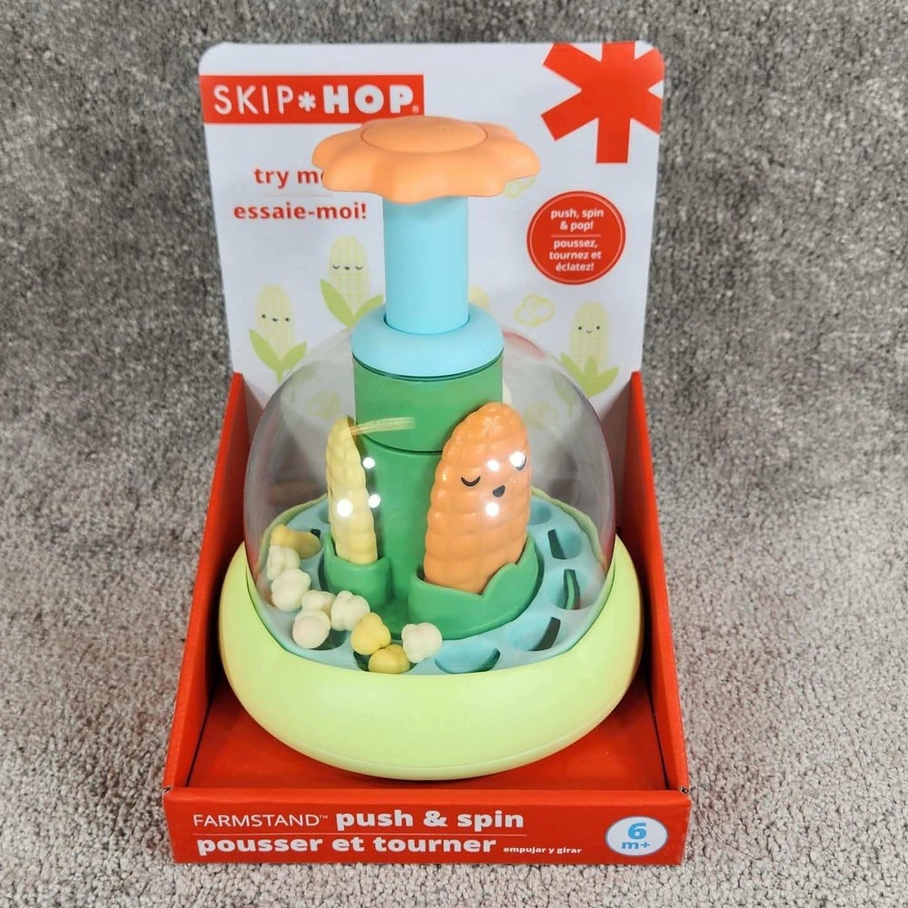 Skip Hop Farmstand Push & Spin Toy Multicolor Sensory Activity Infant 6m+ OS